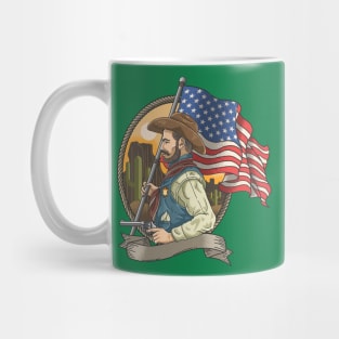 Man holding American flag Mug